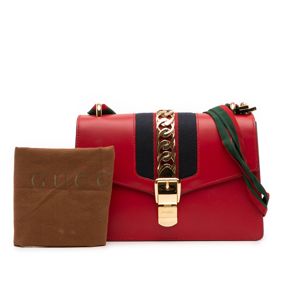 Pre-Loved Gucci Small Leather Sylvie Web Satchel - Picture 9 of 9